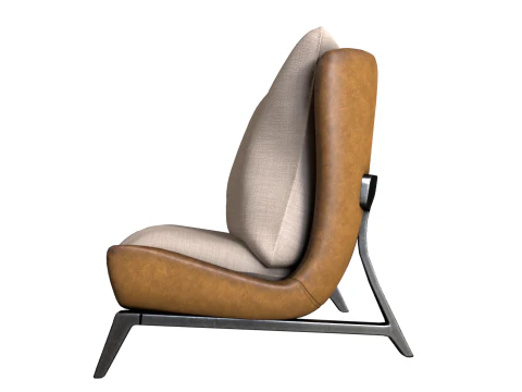 Leather Sofa Single 3D Model