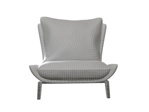 Leather Sofa Single 3D Model