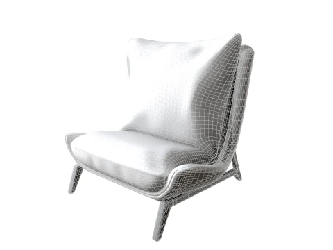 Leather Sofa Single 3D Model
