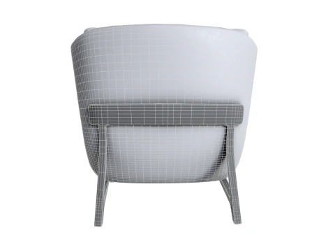 Leather Sofa Single 3D Model