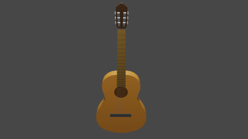Classical guitar 3Dモデル .c4d .max .obj .3ds .fbx .stl .blend 