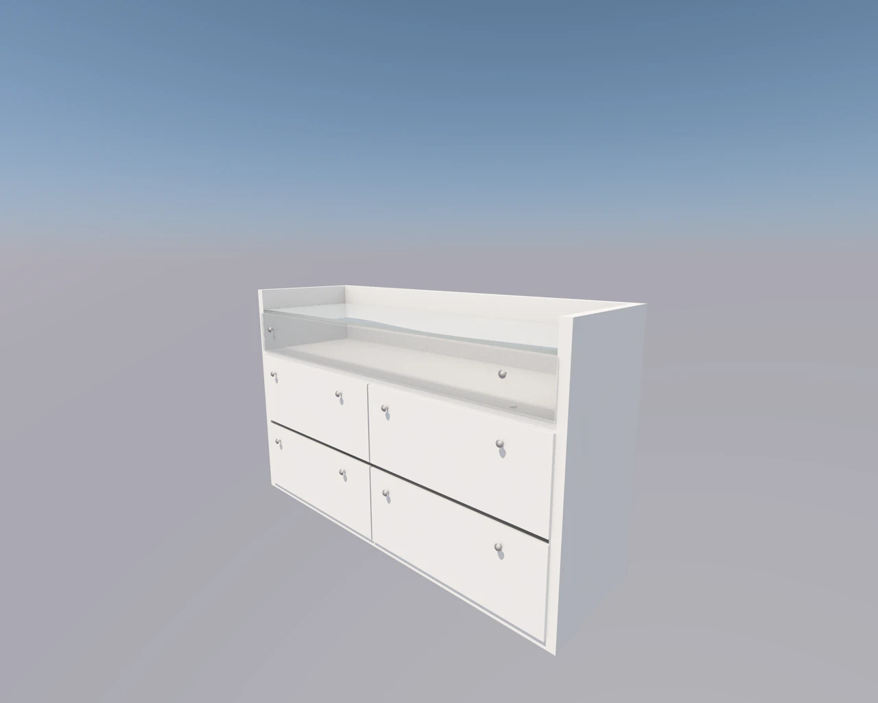 CASSETTIERA CON CASSETTO IN VETRO Modello 3D .c4d .max .obj .3ds .fbx .stl .blend 