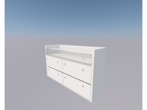 CASSETTIERA CON CASSETTO IN VETRO 3Dモデル