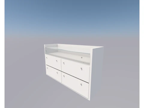 CASSETTIERA CON CASSETTO IN VETRO Modello 3D