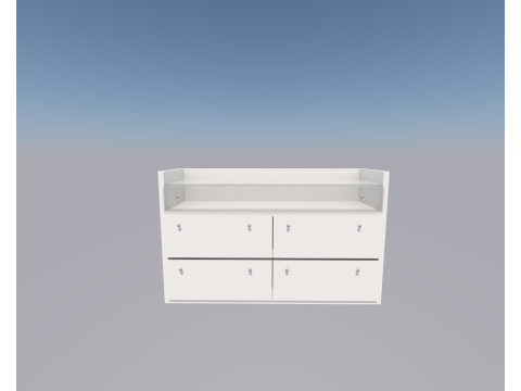 CASSETTIERA CON CASSETTO IN VETRO 3D Model