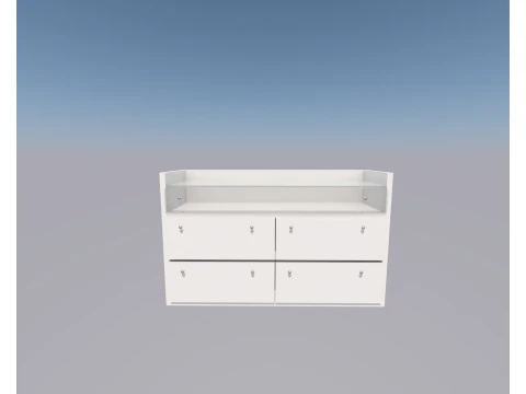 CASSETTIERA CON CASSETTO IN VETRO Modello 3D