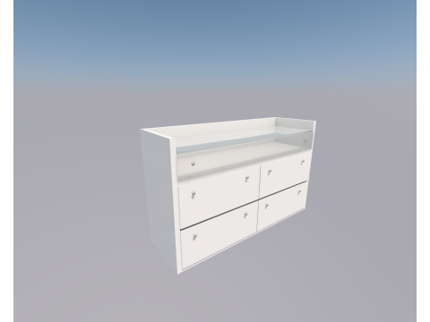 CASSETTIERA CON CASSETTO IN VETRO 3D Model