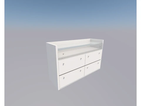 CASSETTIERA CON CASSETTO IN VETRO Modello 3D