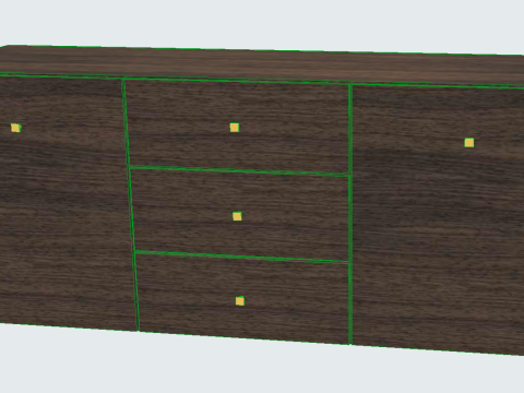 MOBILE BASSO CON ANTE E CASSETTI Modello 3D