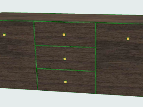 MOBILE BASSO CON ANTE E CASSETTI 3D Model