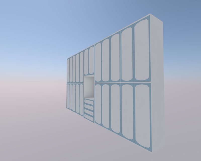 ARMADIO TUTTA PARETE CLASSICO 3D Model .c4d .max .obj .3ds .fbx .stl .blend 