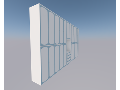 ARMADIO TUTTA PARETE CLASSICO 3D Model