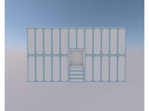 ARMADIO TUTTA PARETE CLASSICO 3D Model