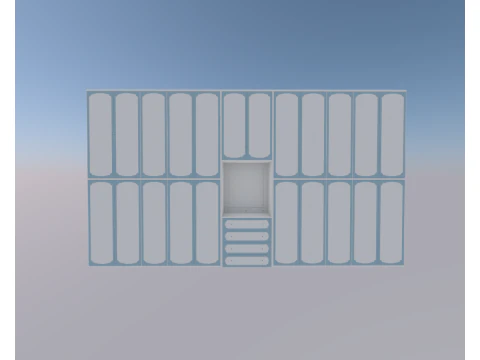 ARMADIO TUTTA PARETE CLASSICO 3D Model