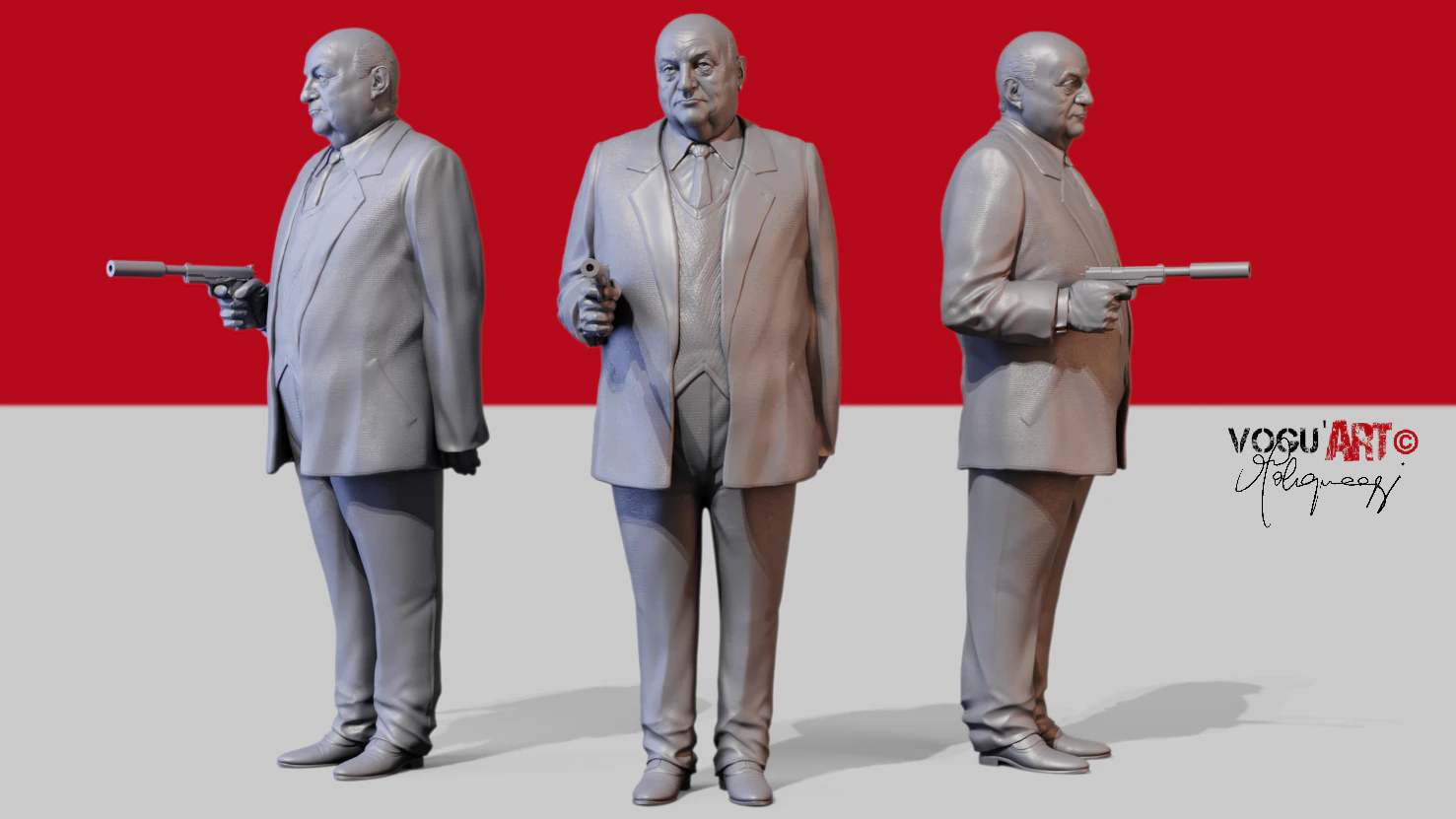 Bernard Blier 3D Print Model .c4d .max .obj .3ds .fbx .stl .blend 