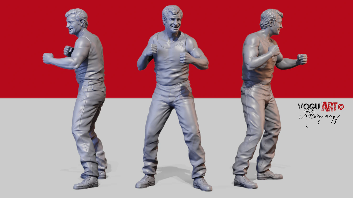 Jean Paul Belmondo 3D Print Model .c4d .max .obj .3ds .fbx .stl .blend