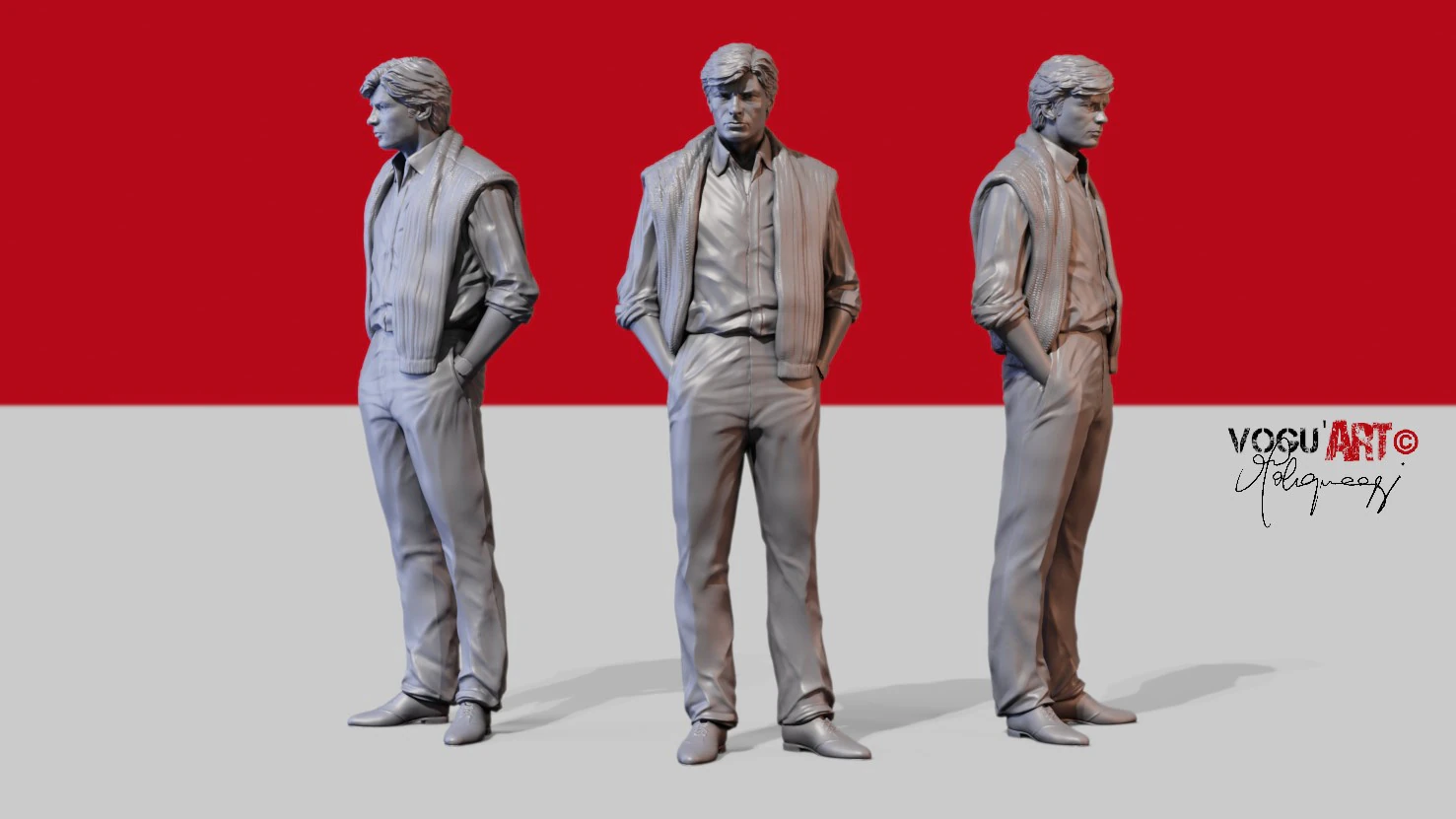 Alain Delon 3D Model .c4d .max .obj .3ds .fbx .stl .blend