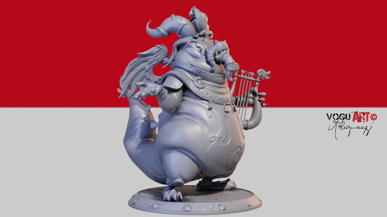 Dragon Angel 3D Print Model .c4d .max .obj .3ds .fbx .stl .blend 