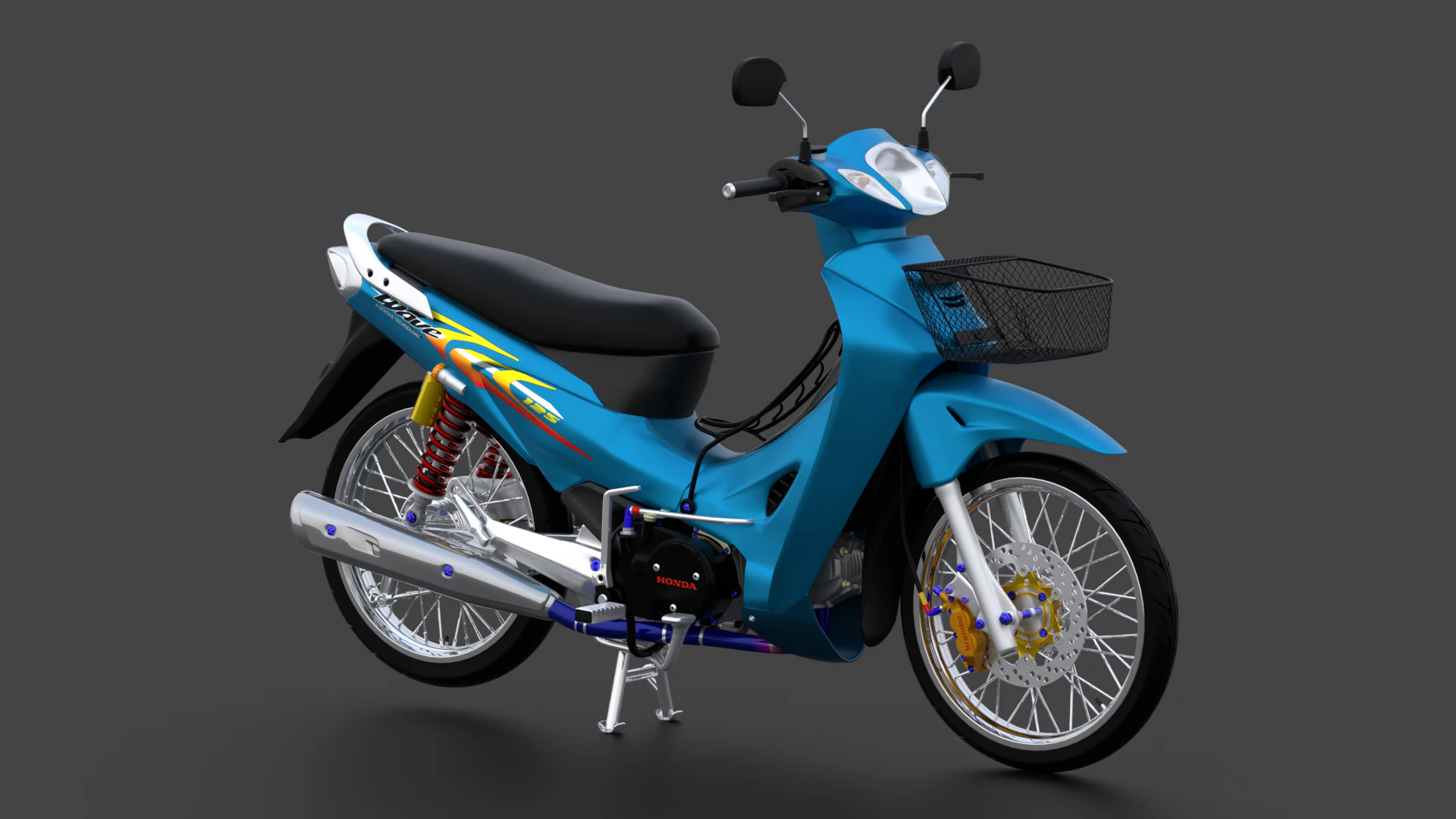 2006 - Honda Wave 125 3D Model .c4d .max .obj .3ds .fbx .stl .blend