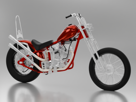 Honda TIGER V - TWIN Chopper Custom 3Dモデル