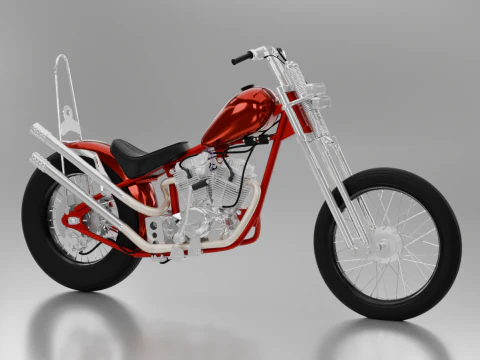 Honda TIGER V - TWIN Chopper Personalizado Modelo 3D