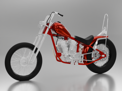 Honda TIGER V - TWIN Chopper Custom 3Dモデル