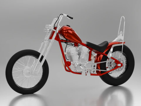 Honda TIGER V - TWIN Chopper Custom 3D Model