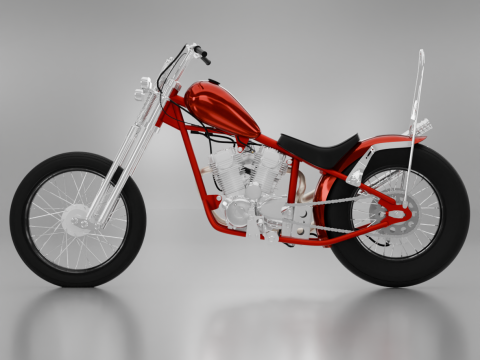 Honda TIGER V - TWIN Chopper Custom 3Dモデル