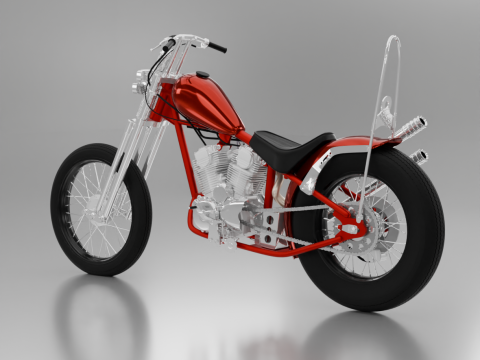 Honda TIGER V - TWIN Chopper Custom 3Dモデル