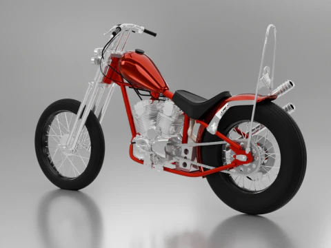 Honda TIGER V - TWIN Chopper Custom 3D Model