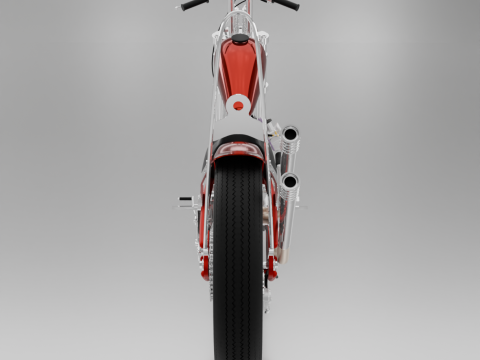 Honda TIGER V - TWIN Chopper Custom 3Dモデル