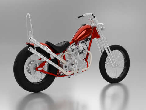 Honda TIGER V - TWIN Chopper Custom 3Dモデル