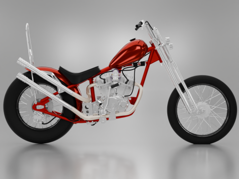 Honda TIGER V - TWIN Chopper Custom 3Dモデル