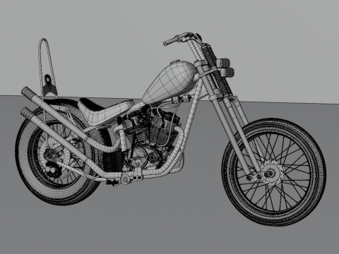 Honda TIGER V - TWIN Chopper Custom 3Dモデル