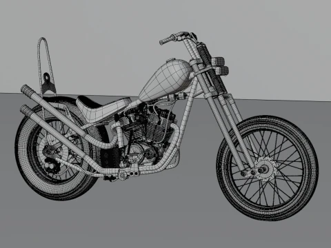Honda TIGER V - TWIN Chopper Custom 3D Model
