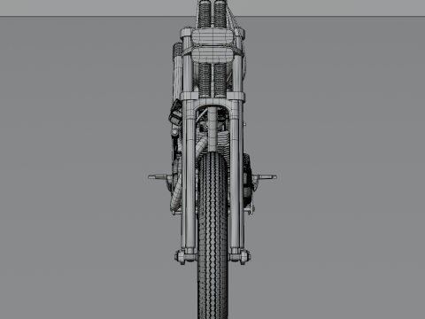 Honda TIGER V - TWIN Chopper Custom 3Dモデル