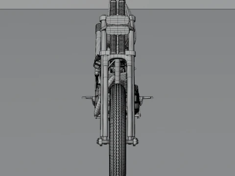 Honda TIGER V - TWIN Chopper Custom 3D Model