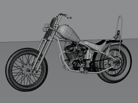 Honda TIGER V - TWIN Chopper Custom 3Dモデル