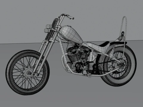Honda TIGER V - TWIN Chopper Custom 3D Model