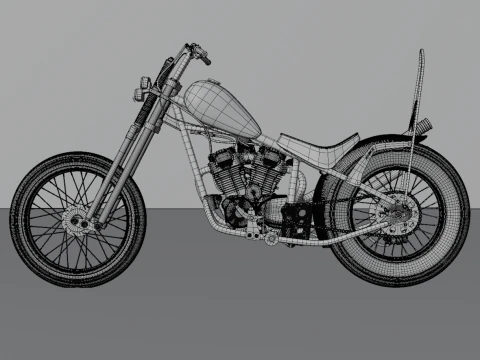 Honda TIGER V - TWIN Chopper Custom 3D Model