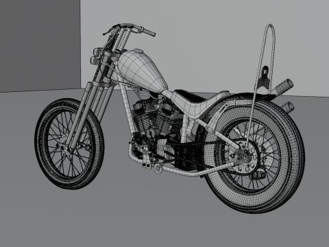 Honda TIGER V - TWIN Chopper Custom 3Dモデル