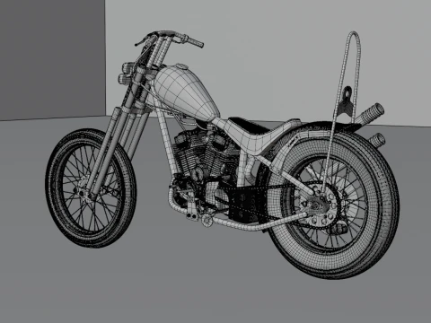 Honda TIGER V - TWIN Chopper Custom 3D Model