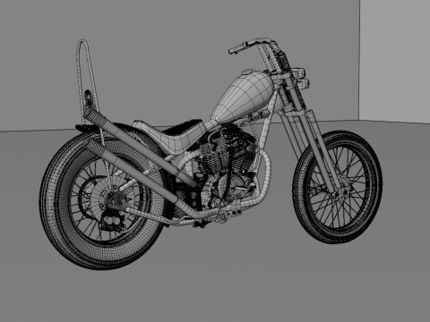 Honda TIGER V - TWIN Chopper Custom 3Dモデル