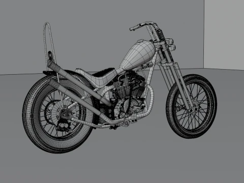 Honda TIGER V - TWIN Chopper Custom 3D Model