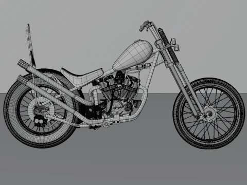 Honda TIGER V - TWIN Chopper Custom 3D Model