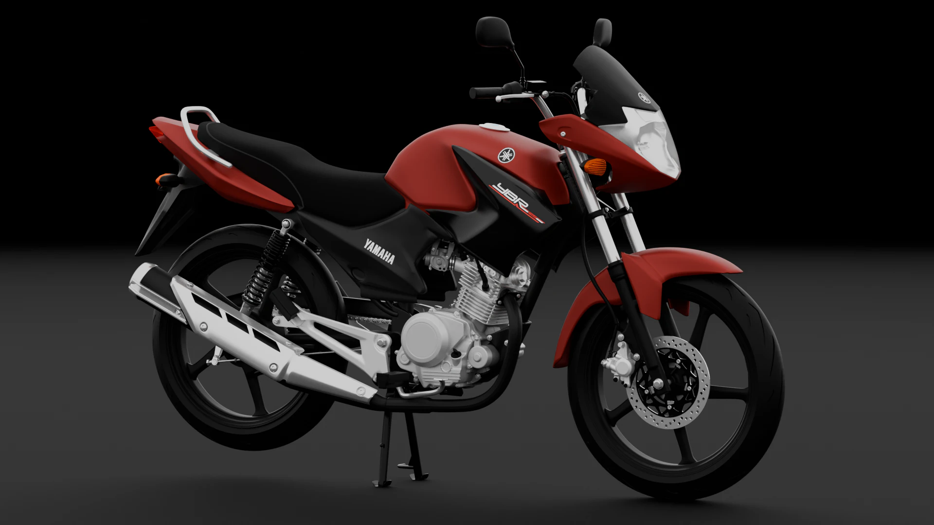 2014 - Animación del motor aparejado Yamaha YBR 125 Modelo 3D .c4d .max .obj .3ds .fbx .stl .blend