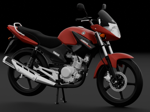 2014 - Yamaha YBR 125 Rigged Engine Animation 3D 模型