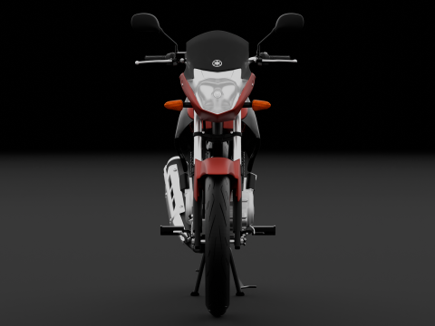 2014 - Yamaha YBR 125 Rigged Engine Animation 3D Model