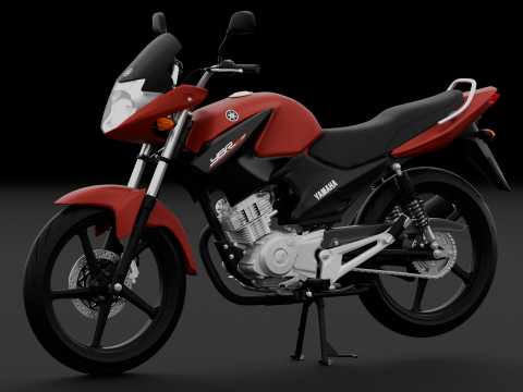 2014 - Yamaha YBR 125 Rigged Engine Animation 3D Model