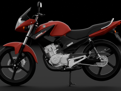 2014 - Yamaha YBR 125 Rigged Engine Animation 3D Model